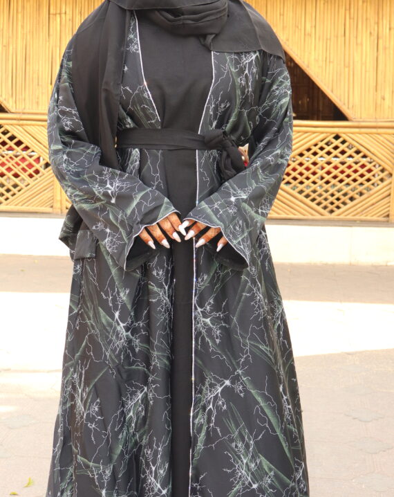 TikTok Print jacket Abaya - Image 3